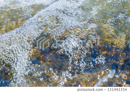 Early summer waterside: Close-up of the clear stream 127 131491354