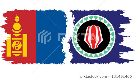 Bougainville and Mongolia grunge flags connection vector 131491400