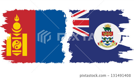 Cayman Islands and Mongolia grunge flags connection vector Cayman Islands and Mongolia grunge flags connection vector 131491408