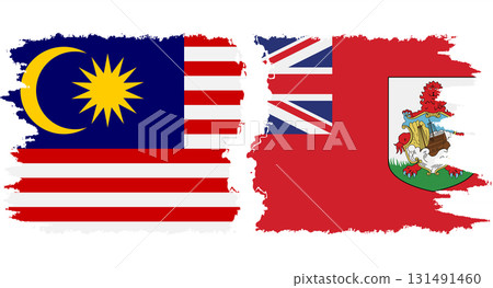 Bermuda and Malaysia grunge flags connection vector Bermuda and Malaysia grunge flags connection vector 131491460