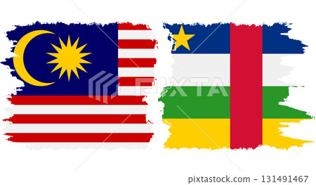 Central African Republic and Malaysia grunge flags connection vecto Central African Republic and Malaysia grunge flags connection vecto 131491467