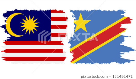 Congo - Kinshasa and Malaysia grunge flags connection vector Congo - Kinshasa and Malaysia grunge flags connection vector 131491471