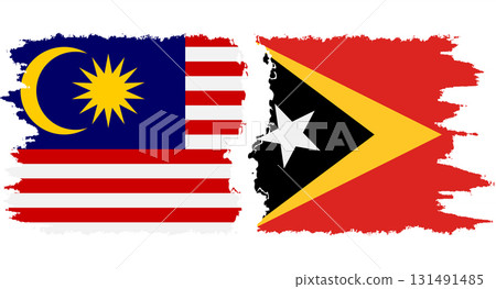 Timor-Leste - East Timor and Malaysia grunge flags connection vector 131491485