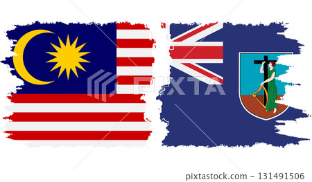 Montserrat and Malaysia grunge flags connection vector Montserrat and Malaysia grunge flags connection vector 131491506
