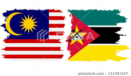 Mozambique and Malaysia grunge flags connection vector Mozambique and Malaysia grunge flags connection vector 131491507