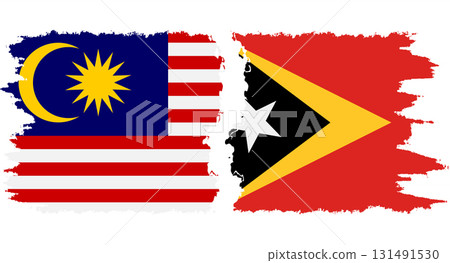 Timor-Leste - East Timor and Malaysia grunge flags connection vecto 131491530