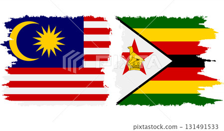 Zimbabwe and Malaysia grunge flags connection vector Zimbabwe and Malaysia grunge flags connection vector 131491533