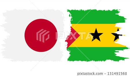 Sao Tome and Principe and Japan grunge flags connection vector Sao Tome and Principe and Japan grunge flags connection vector 131491568