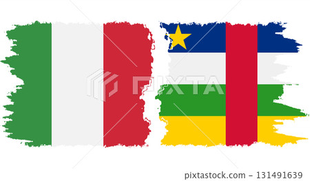 Central African Republic and Italy grunge flags connection vecto 131491639