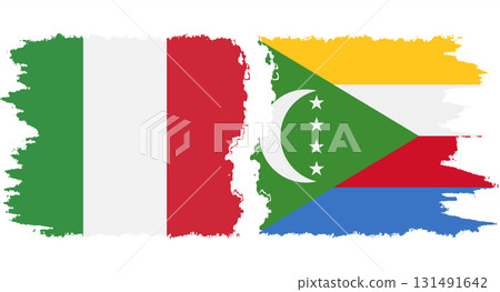 Comoros and Italy grunge flags connection vector Comoros and Italy grunge flags connection vector 131491642