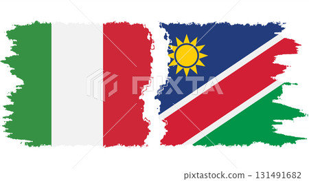 Namibia and Italy grunge flags connection vector 131491682