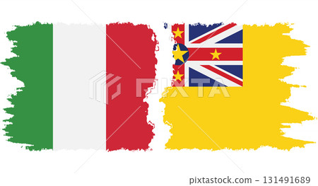 Niue and Italy grunge flags connection vector Niue and Italy grunge flags connection vector 131491689