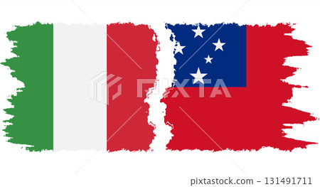 Independent State and Italy grunge flags connection vector 131491711
