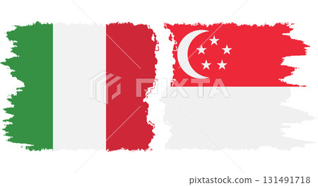 Singapore and Italy grunge flags connection vector Singapore and Italy grunge flags connection vector 131491718