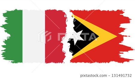 Timor-Leste - East Timor and Italy grunge flags connection vecto 131491732