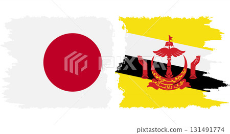 Brunei and Japan grunge flags connection vector Brunei and Japan grunge flags connection vector 131491774
