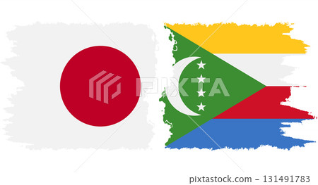 Comoros and Japan grunge flags connection vector Comoros and Japan grunge flags connection vector 131491783