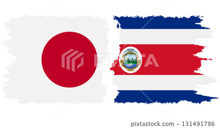 Costa Rica and Japan grunge flags connection vector Costa Rica and Japan grunge flags connection vector 131491786