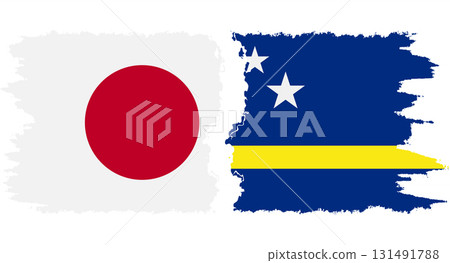 Curacao and Japan grunge flags connection vector Curacao and Japan grunge flags connection vector 131491788