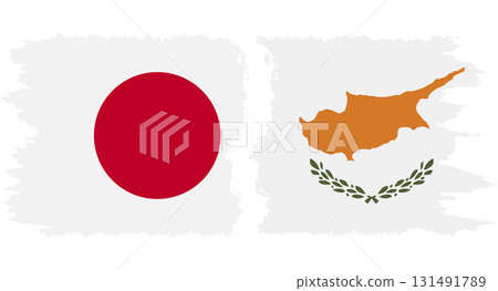Cyprus and Japan grunge flags connection vector Cyprus and Japan grunge flags connection vector 131491789
