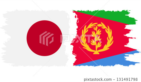 Eritrea and Japan grunge flags connection vector 131491798