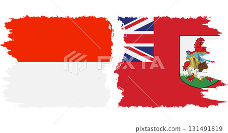 Bermuda and Indonesia grunge flags connection vector Bermuda and Indonesia grunge flags connection vector 131491819