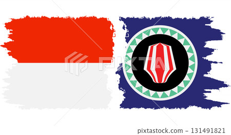 Bougainville and Indonesia grunge flags connection vector Bougainville and Indonesia grunge flags connection vector 131491821