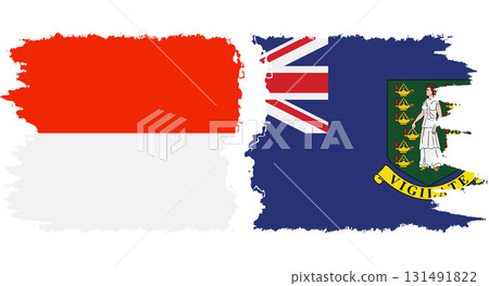 British Virgin Islands and Indonesia grunge flags connection vector British Virgin Islands and Indonesia grunge flags connection vector 131491822