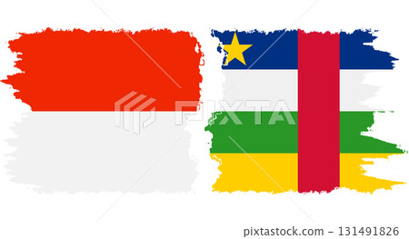 Central African Republic and Indonesia grunge flags connection vecto Central African Republic and Indonesia grunge flags connection vecto 131491826