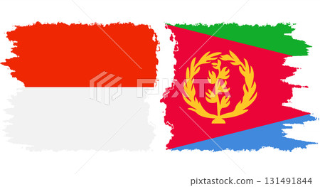 Eritrea and Indonesia grunge flags connection vector 131491844