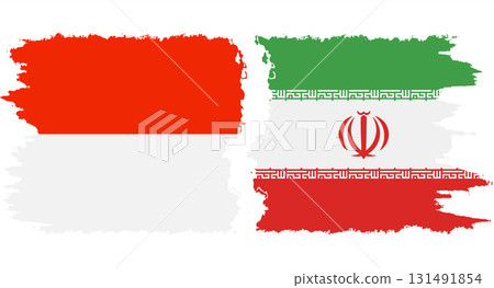 Iran and Indonesia grunge flags connection vector Iran and Indonesia grunge flags connection vector 131491854