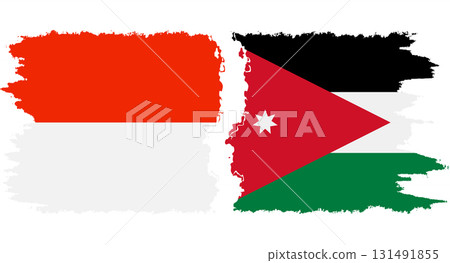 Jordan and Indonesia grunge flags connection vector Jordan and Indonesia grunge flags connection vector 131491855