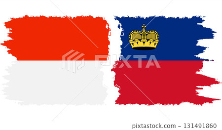 Liechtenstein and Indonesia grunge flags connection vector Liechtenstein and Indonesia grunge flags connection vector 131491860