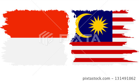 Malaysia and Indonesia grunge flags connection vector Malaysia and Indonesia grunge flags connection vector 131491862