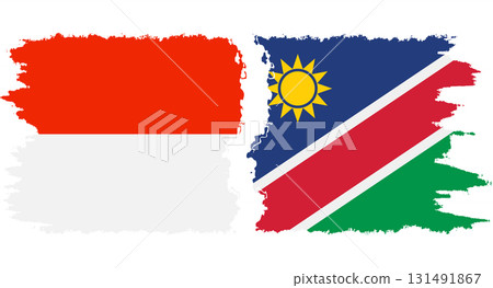 Namibia and Indonesia grunge flags connection vector Namibia and Indonesia grunge flags connection vector 131491867