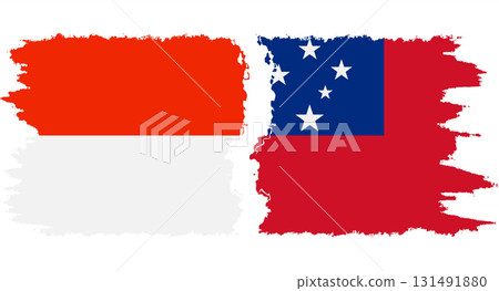 Independent State and Indonesia grunge flags connection vector 131491880
