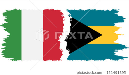 Bahamas and Italy grunge flags connection vector Bahamas and Italy grunge flags connection vector 131491895