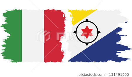 Bonaire and Italy grunge flags connection vector 131491900
