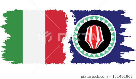 Bougainville and Italy grunge flags connection vector 131491902