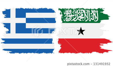 Somaliland and Greece grunge flags connection vector Somaliland and Greece grunge flags connection vector 131491932
