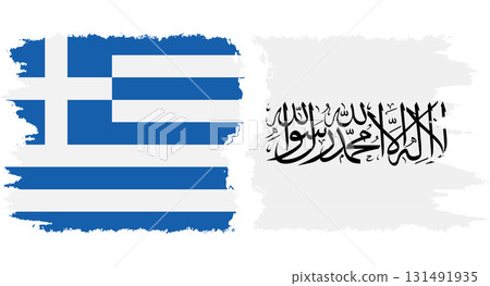 Afghanistan and Greece grunge flags connection vector 131491935