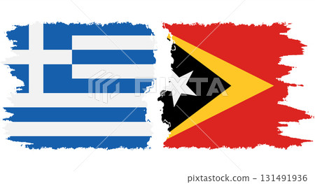 Timor-Leste - East Timor and Greece grunge flags connection vecto 131491936