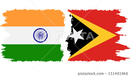 Timor-Leste - East Timor and India grunge flags connection vector Timor-Leste - East Timor and India grunge flags connection vector 131491968