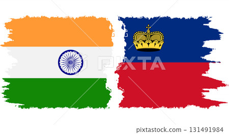 Liechtenstein and India grunge flags connection vector Liechtenstein and India grunge flags connection vector 131491984