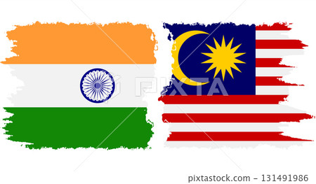 Malaysia and India grunge flags connection vector Malaysia and India grunge flags connection vector 131491986