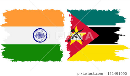 Mozambique and India grunge flags connection vector Mozambique and India grunge flags connection vector 131491990