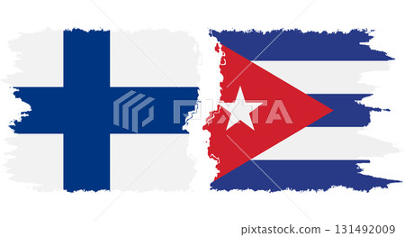 Cuba and Finland grunge flags connection vector 131492009