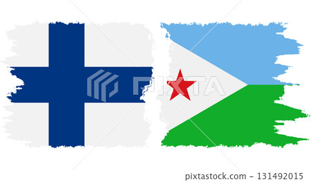 Djibouti and Finland grunge flags connection vector 131492015