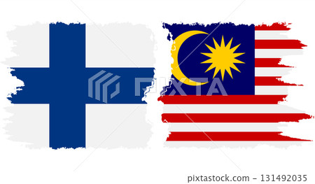 Malaysia and Finland grunge flags connection vector 131492035
