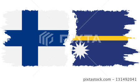 Nauru and Finland grunge flags connection vector Nauru and Finland grunge flags connection vector 131492041